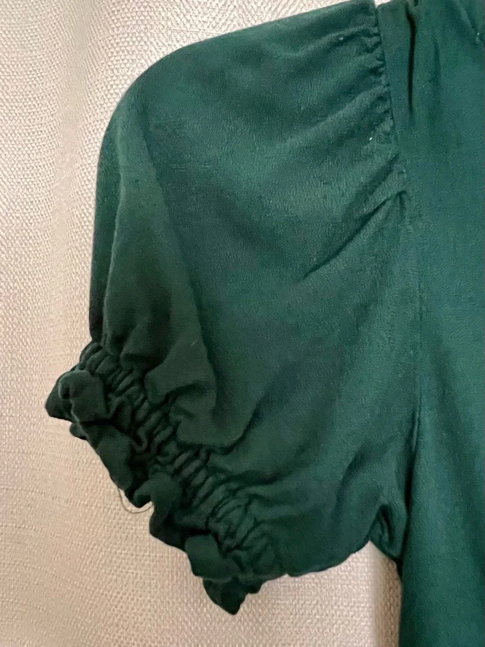 Old Navy Girls Forest Green Puff Sleeve Dress Size L 10-12